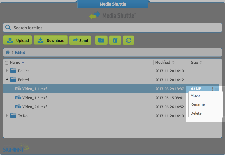 right click to rename, move, or delete the file or folder